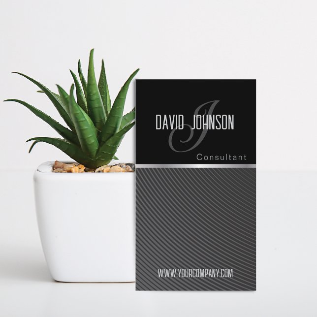 Consultant Large Monogram Swirls Business Card (Creator Uploaded)
