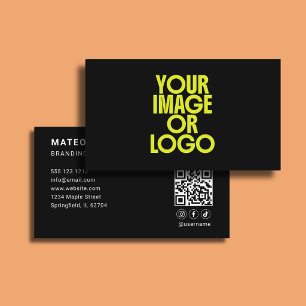 Consultant Logo Minimalist Black QR Code Business Card