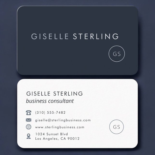 Consultant Navy Blue Professional Business Card (Creator Uploaded)