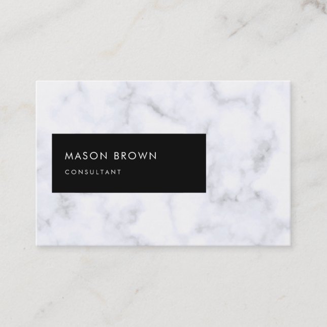 Consultant Profi Modern Elegant White Marble Business Card (Front)