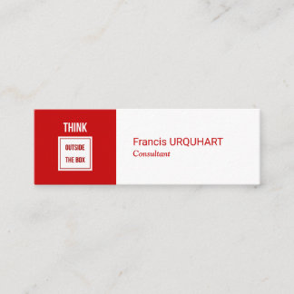 Consultant Red White Modern Professional Mini Business Card