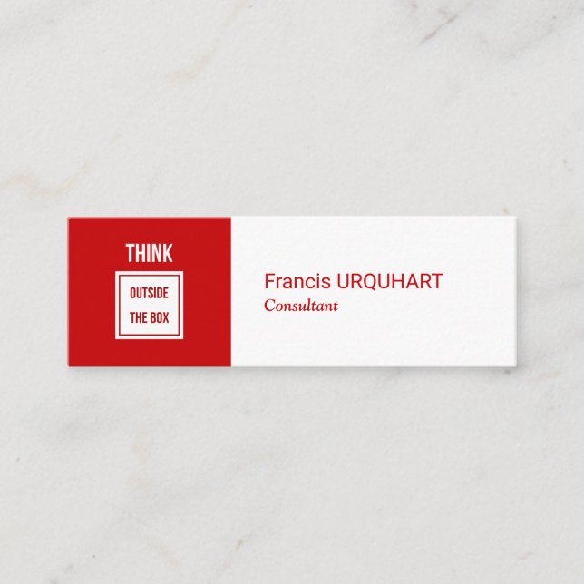Consultant Red White Modern Professional Mini Business Card (Front)