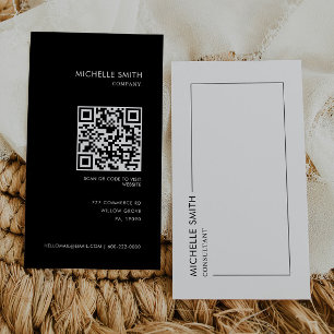 Consultant Vertical Geometric Minimalist  Qr Code Business Card