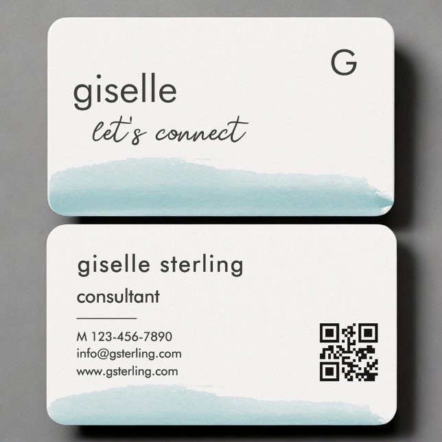 Consultant  Watercolor QR Code Business Card (Creator Uploaded)