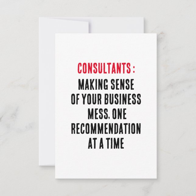 Consultants: Making sense of your business mess Thank You Card (Front)