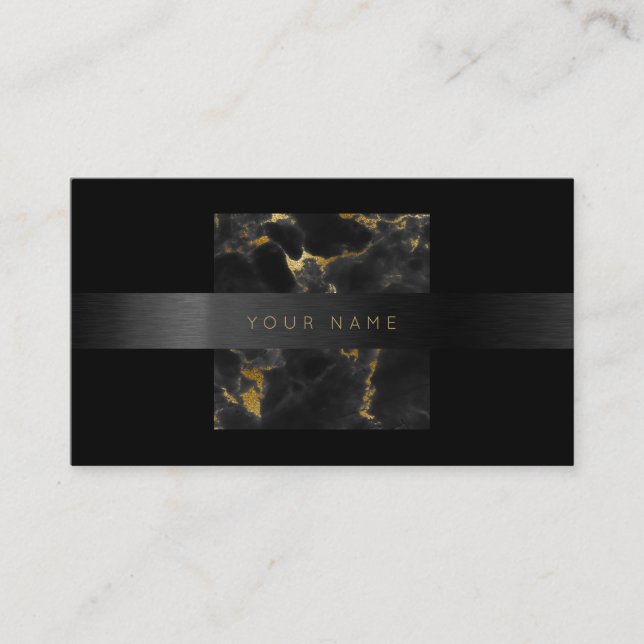 Consulting Black Gold Abstract Marble Vip Business Card (Front)