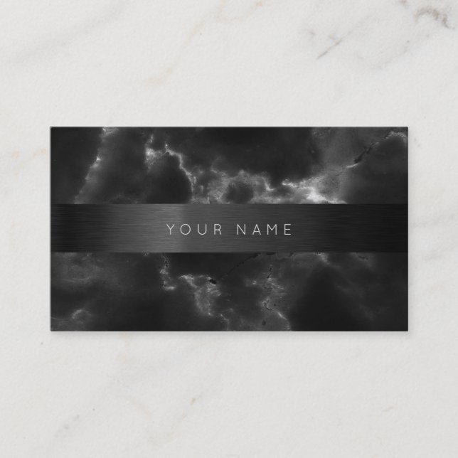 Consulting Black Gray Abstract Marble Vip Business Card (Front)