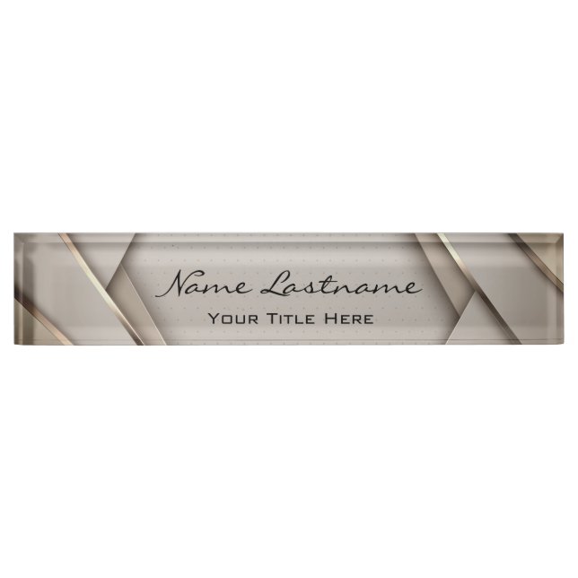 Consulting Professional Geometric Grey Gold Nameplate (Front)