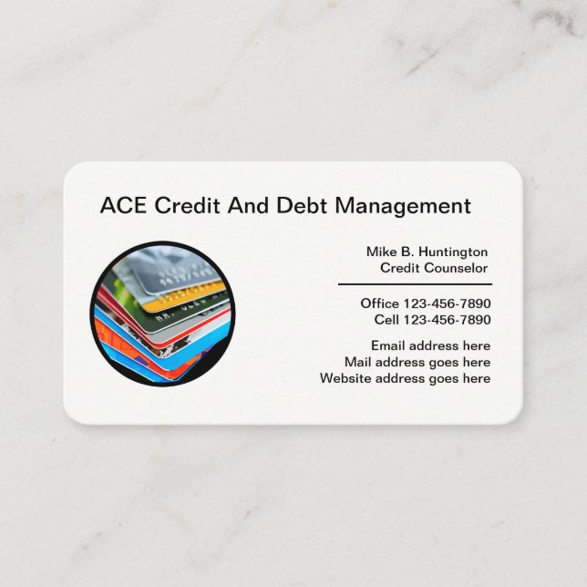 Consumer Credit And Debt Management Business Card (Front)