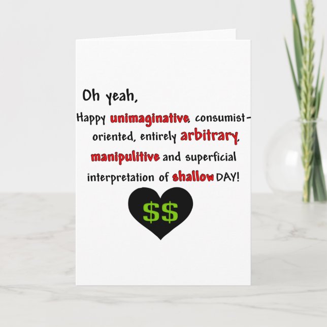 Consumerist Anti-Valentine Holiday Card (Front)