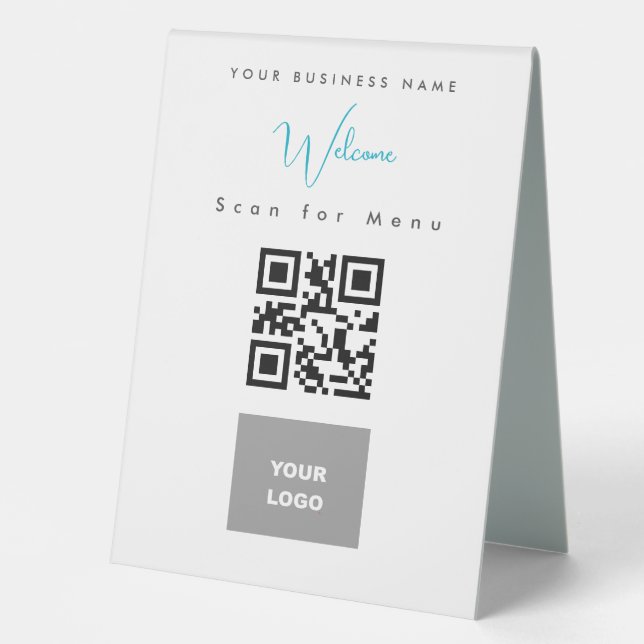 Contacless Scannable QR Code Menu Logo (Front)