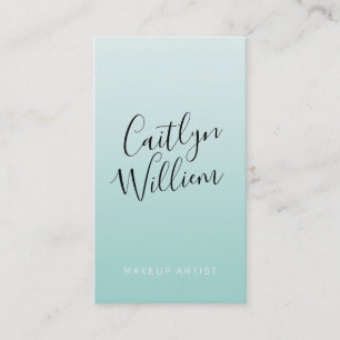 CONTACT modern chic pretty ombre mint green black Business Card