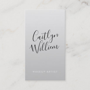 CONTACT modern chic pretty ombre pale grey black Business Card