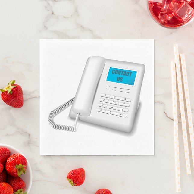 Contact Us Telephone Customer Support Phone Napkin (Creator Uploaded)