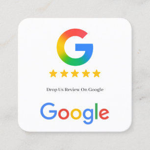 Contactless Google Review QR Code Link Square Business Card