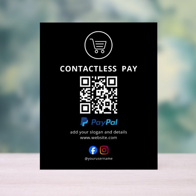Contactless Pay QR Code Sign | PayPal | Realtor  (Neutral)