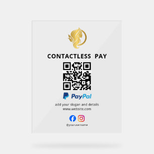 Contactless Pay QR Code Sign PayPal Salon