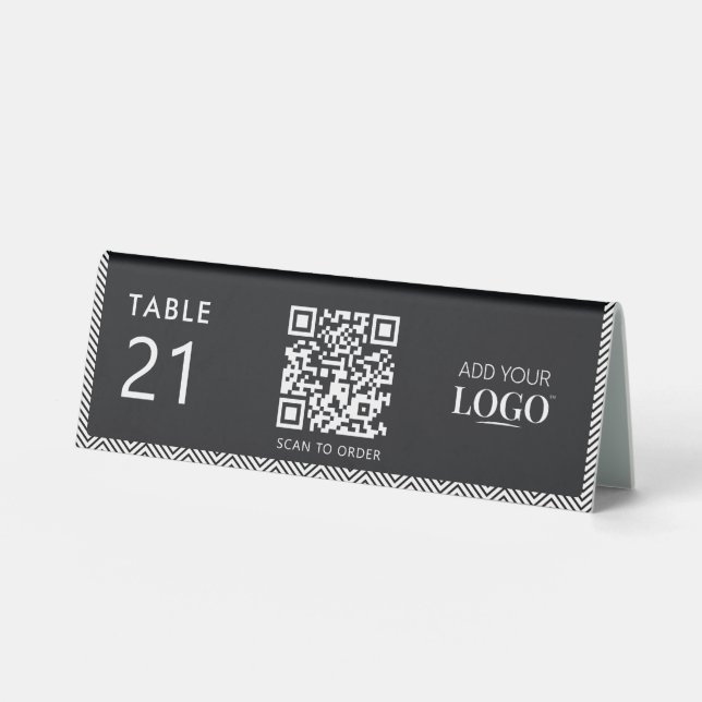Contactless Qr Code Business Logo Elegant Black (Front)