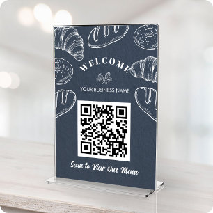 Contactless QR Code ScanToOreder Menu Bakery Card