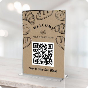 Contactless QR Code ScanToOreder Menu Bakery Card