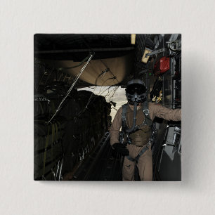 Container Delivery System bundles exit a C-17 15 Cm Square Badge