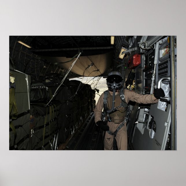 Container Delivery System bundles exit a C-17 Poster (Front)