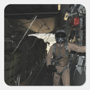 Container Delivery System bundles exit a C-17 Square Sticker