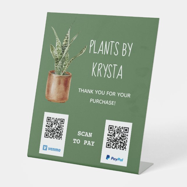 Container Plant Customisable QR Code Payment   Pedestal Sign (Front)
