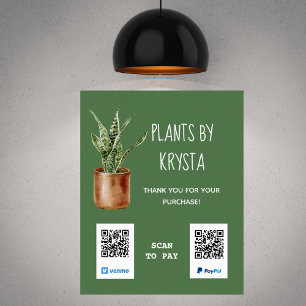 Container Plant Customisable QR Code Payment  Poster