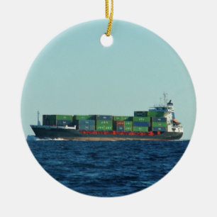 Container Ship Ceramic Tree Decoration