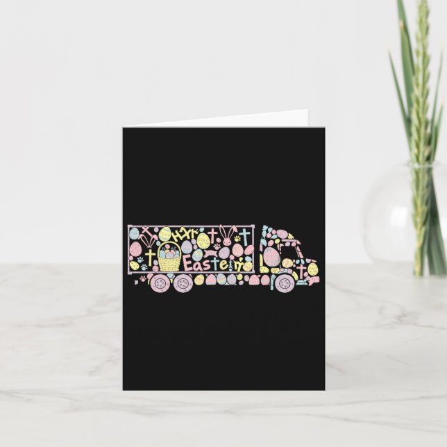 Container Truck Bunny Easter Egg Easter Day Boys M Card (Front)