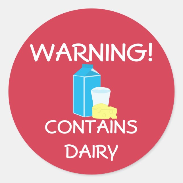 Contains Dairy Food Allergy Alert Labels (Front)