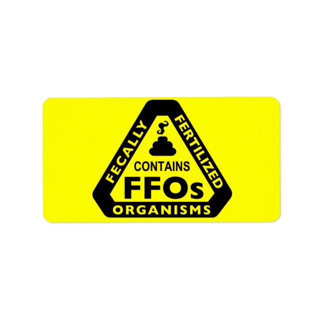 "Contains Fecally Fertilised Organisms" Labels (Front)