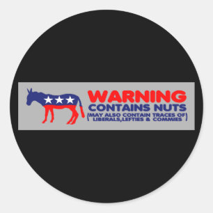 Contains nuts anti liberal bumper sticker