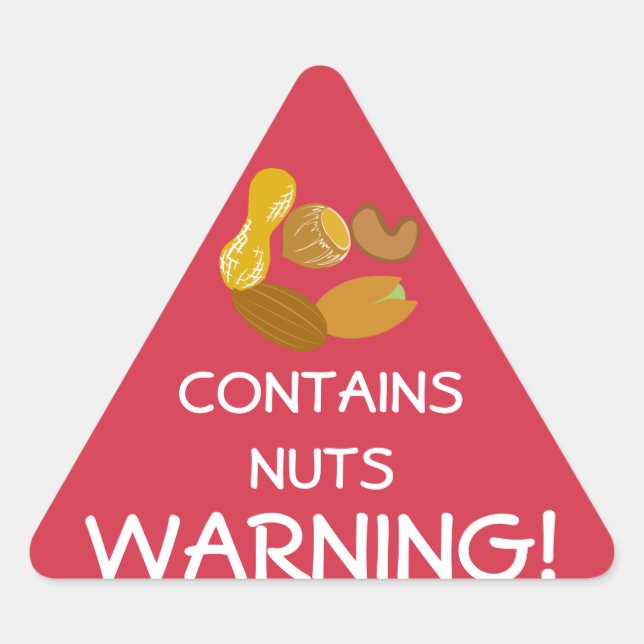 Contains Nuts Food Allergy Alert Stickers (Front)