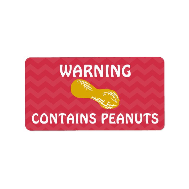Contains Peanuts Food Allergy Alert Stickers (Front)