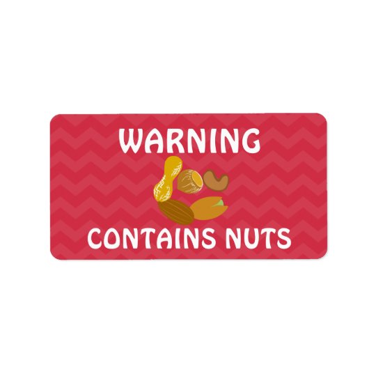 Contains Peanuts Nuts Food Allergy Alert Stickers Address Label
