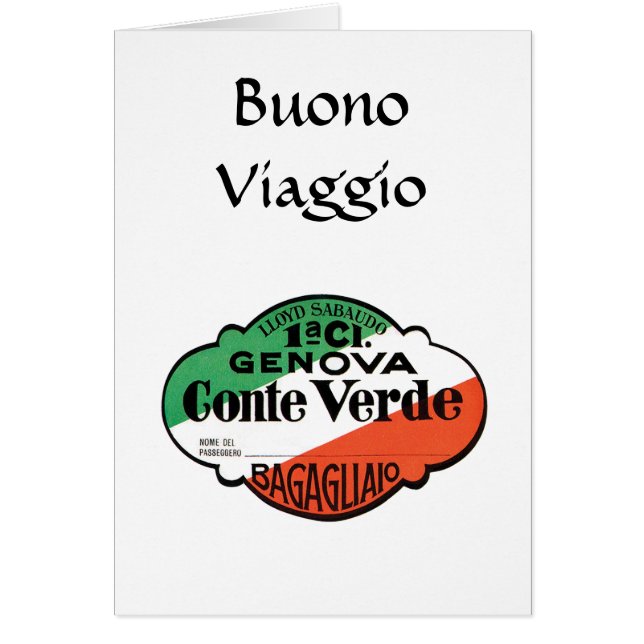 Conte Verde 1st Class Baggage Label (Front)