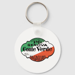 Conte Verde 1st Class Baggage Label Key Ring