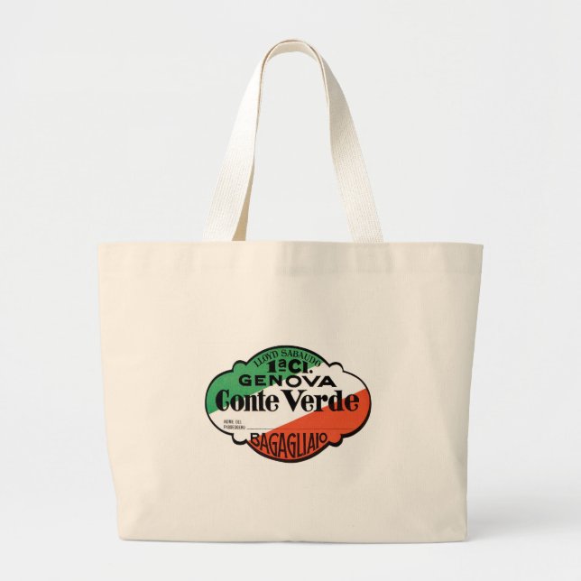 Conte Verde Label Large Tote Bag (Front)
