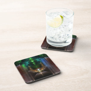 Contemplating Oz Fractal Art Coaster Set