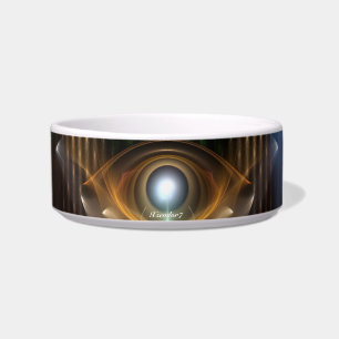 Contemplating Oz Fractal Art Pet Bowl