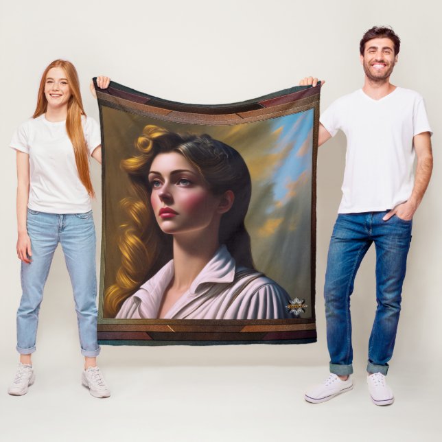 Contemplating The Future AI Concept Art by Xzendor Fleece Blanket (In Situ)