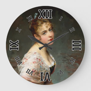 Contemplation by Eugene de Blaas Large Clock