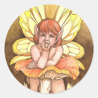 Contemplation Fairy Classic Round Sticker