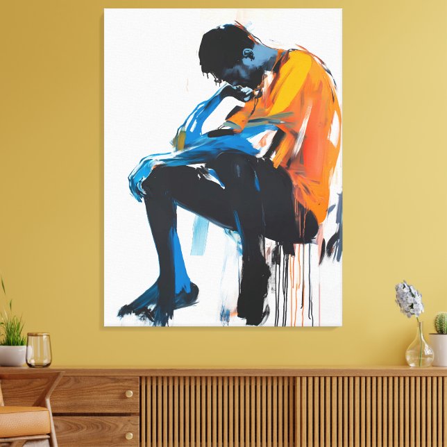 Contemplation in Colours – Abstract Art Canvas Print (Insitu(LivingRoom))