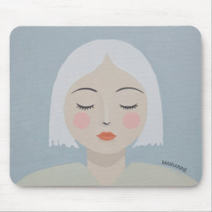 Contemplation - Minimalist Portrait Mouse Mat