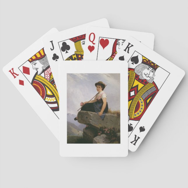 Contemplation (oil on panel) playing cards (Back)