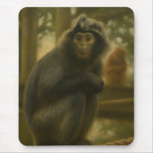 Contemplative Monkey – Serene Wildlife Art Mouse Mat