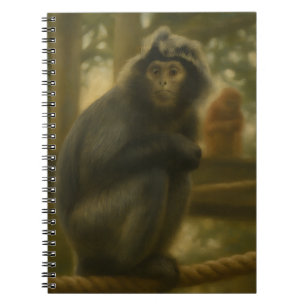Contemplative Monkey – Serene Wildlife Art Notebook